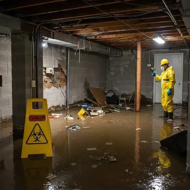 Flooded Basement Electrical Hazard in Bedford, KY Property